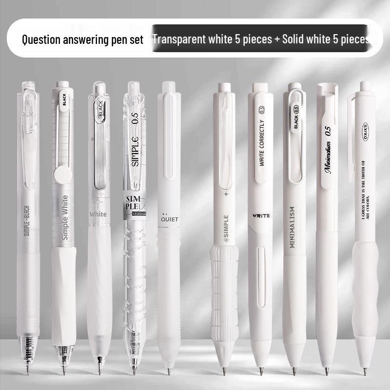 

Набор гелевых ручек с быстросохнущими чернилами: Черные, Белые, Ручки для студенческой домашней работы и подписи 0.5mm