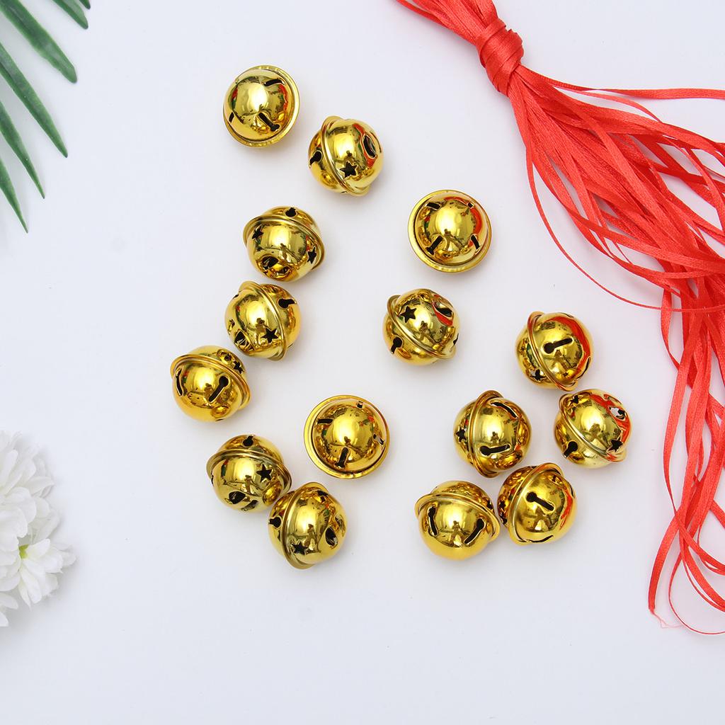 21Pcs Christmas Bell Set Five-Point Star Jingle Bells Handmade Shiny Small Bells for Wreath Tree DIY Craft Hanging Ornaments