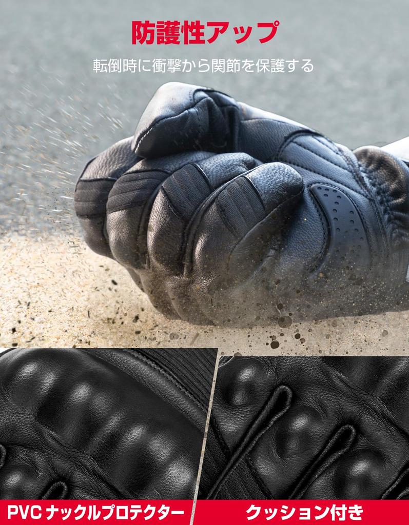 KEMIMOTO Motorcycle Sheepskin Cold Smartphone for Outdoor and Size M Gloves, Winter, Leather, Weather, Water-Repellent, Compatible, Windproof,