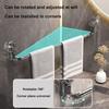 1Pcs Suction Cup Wall Towel Rack Double Layer Rod Kitchen Bathroom Shelf