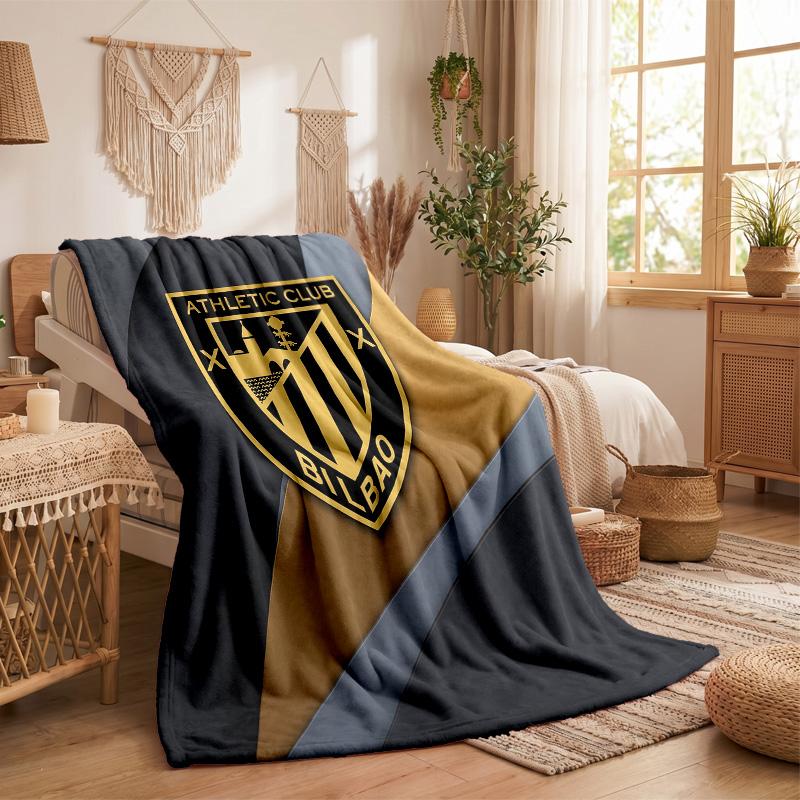 Athletic Bilbao Football Print Flannel Blanket Soft Warm Sofa Bed Throw Blanket For Home Office Bedroom