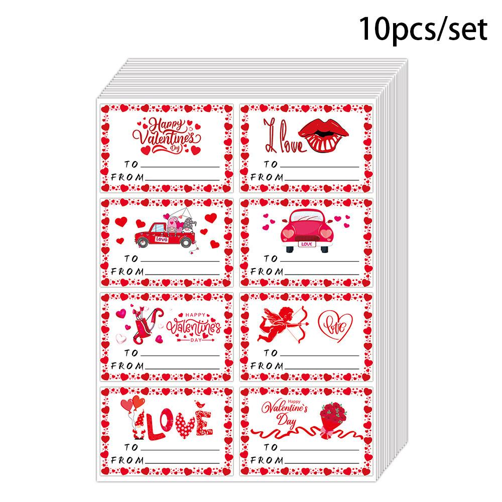 Valentines Gift Day Wrap Labels With Square Selfadhesive Stickers Party For