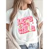WOMEN'S Short-Sleeve T-Shirt Features  Ideal for Casual Outings, Parties, Designed To Be Both Lightweight And Durable with a Pink And White Print