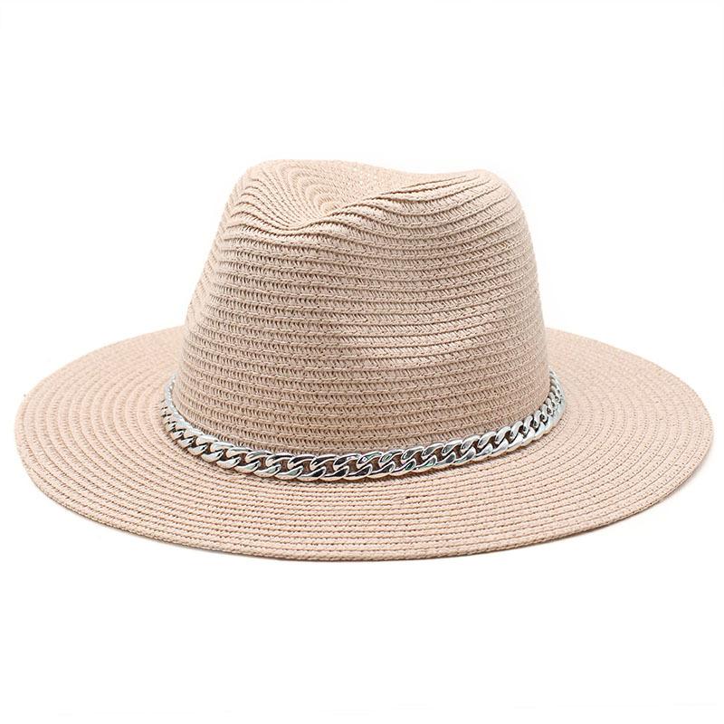 Spring And Summer Sunscreen Outdoor Sunshade Panama Hat Flat-Brimmed Retro Jazz Top Hat Men'S And Women'S Straw Hats