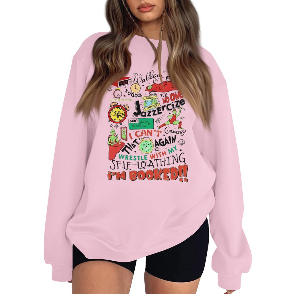 Women's Fashion Long-Sleeve Pullover Sweatshirt With Fun Christmas  Print
