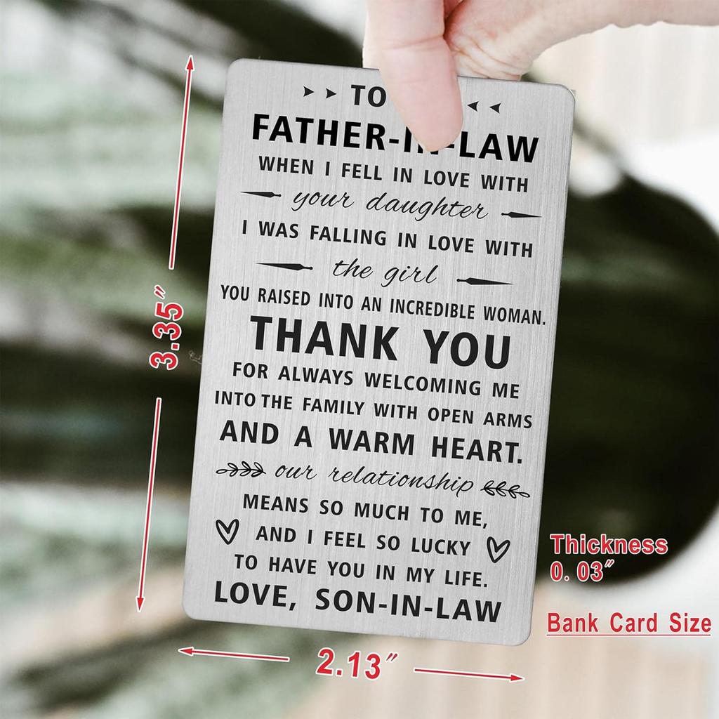 Yobent Father In Law Gift from Son In Law, Wallet Card for Father-In-Law from Groom, Father of The Bride Gifts, Unique Father In Law Wedding Day