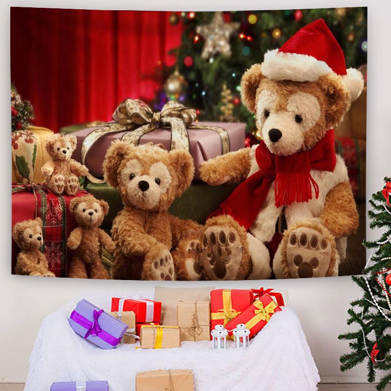 Customizable Christmas Backdrop Nordic-style Cross-border E-commerce Fireplace Tapestry Home Decor Photo Prop Hanging Cloth