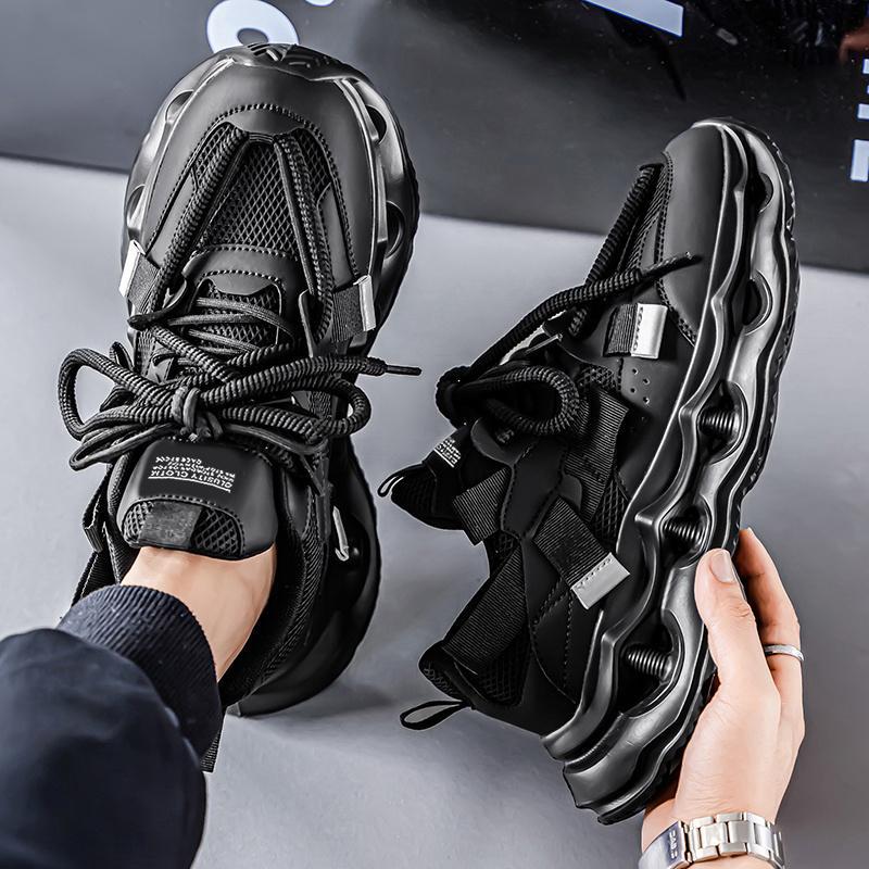 

Men s Sneakers Platform Casual Shoes Fashion Outdoor Running Shoes Breathable Non-slip Shoe Height Increase Lace-up Men Shoes 39