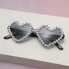 New Candy Mosaic Love Heart Glasses With Pearl And Peach Heart Sunglasses Sunscreen And Summer Uv Protection Sunglasses