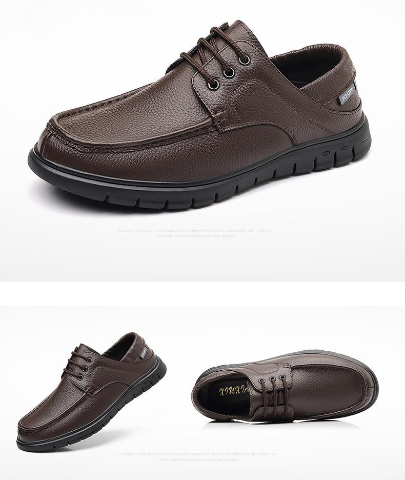 Fashion Solid Color Cow Leather Shoes for Men Fashion Casual Lace Business Leisure Shoes Male Summer Autumn New Designer Shoes Man