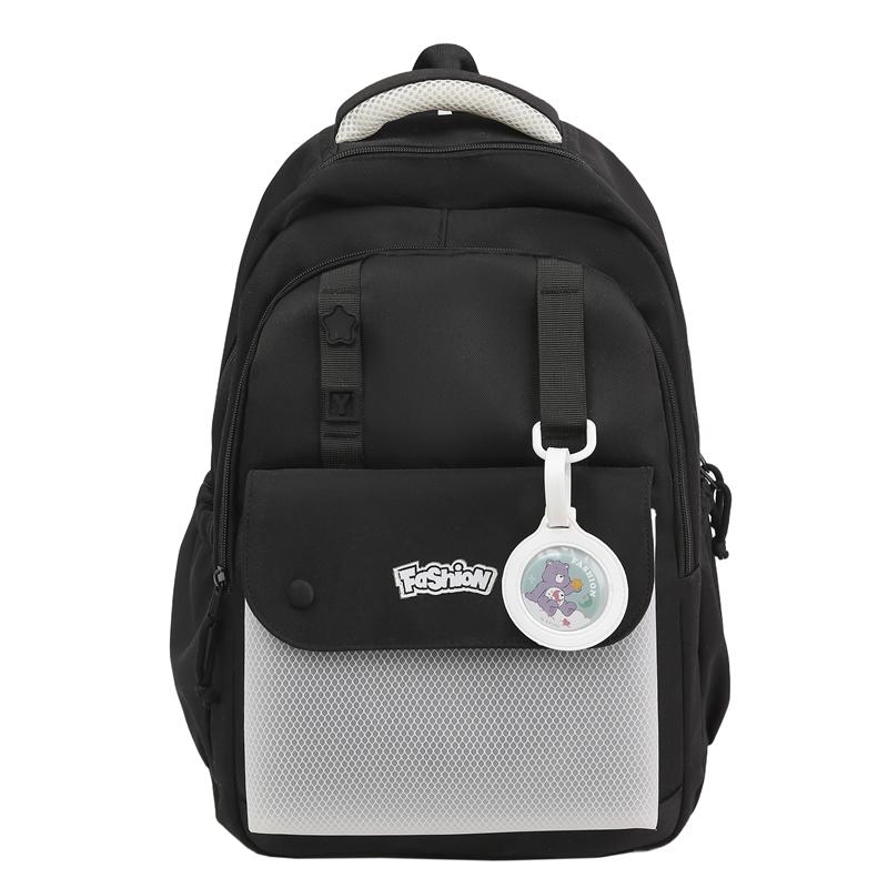 

Женский рюкзак для учеников средней школы, школьный рюкзак, легкий, большой вместимости чёрный