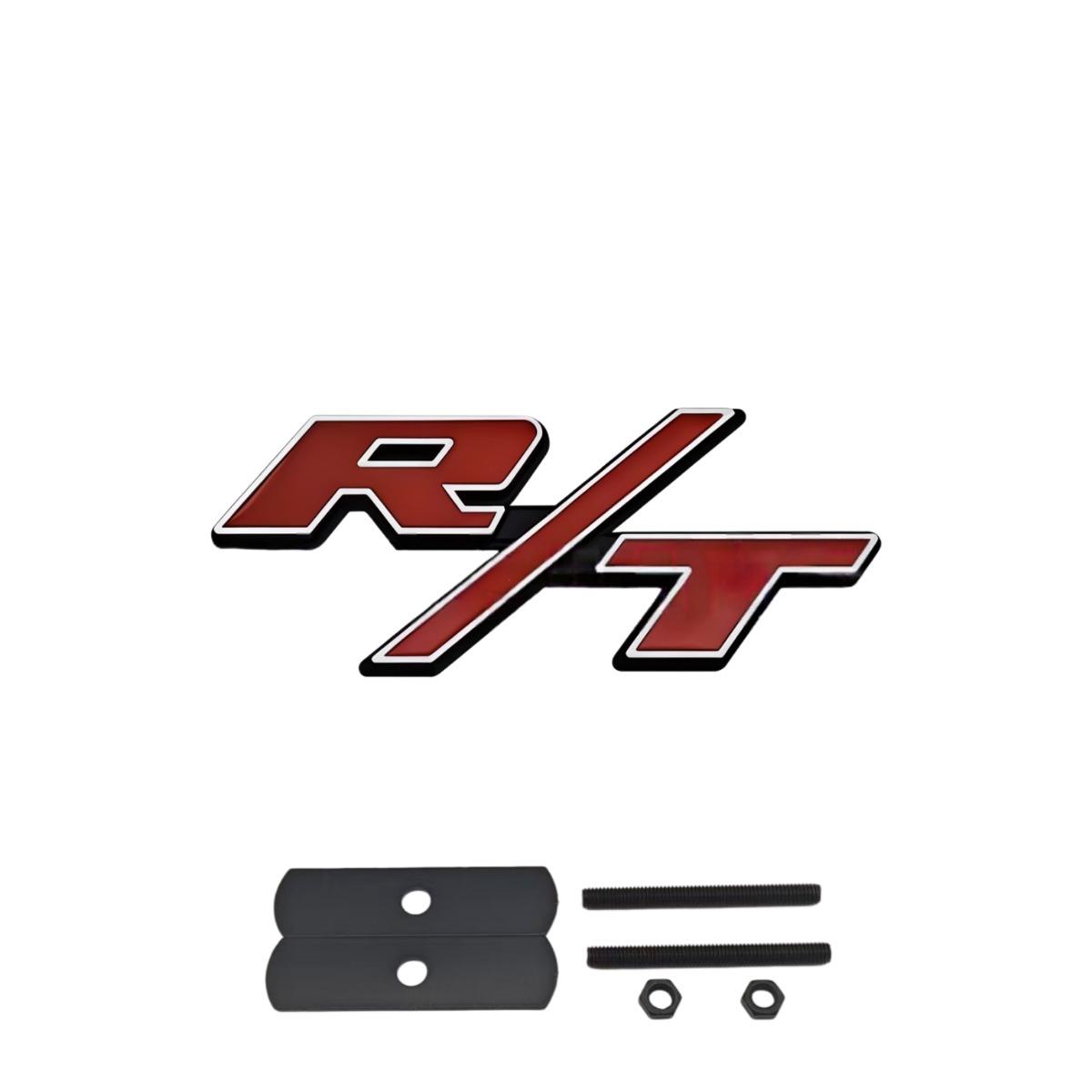3D Kovové Logo Odznak Nálepka RT R/T Predná Mriežka Bočný Blatník Zadný Kufor Znak Nálepka L Grill strieborná