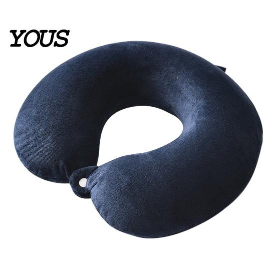 Memory Foam Cushion Travel Neck Pillow, U Shaped Headrest for Airplane Removable Velvet Pillow Cover Car, Soft Support Office Nap, Washable
