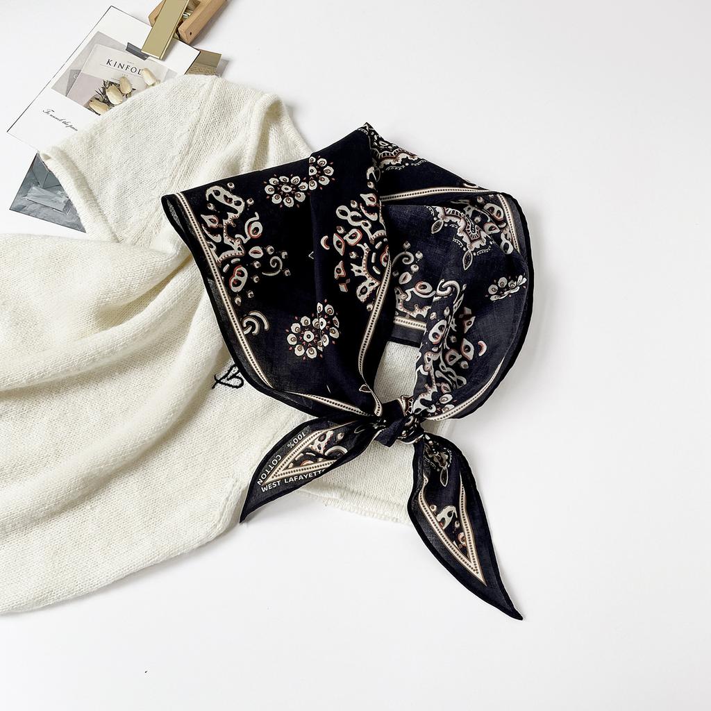 Leopard Print Silk Scarf Cotton Silk Scarf Triangle Scarf With Shirt Tie Neck Scarf High-End Shawl Triangle Scarf Belt Women
