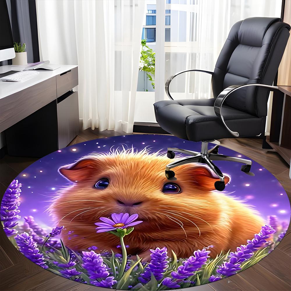 1pc Lavender Guinea Pig Chair Carpet for Office  Machine Washable Rug for Office,  Good Gift for Family or Friends yy251225176