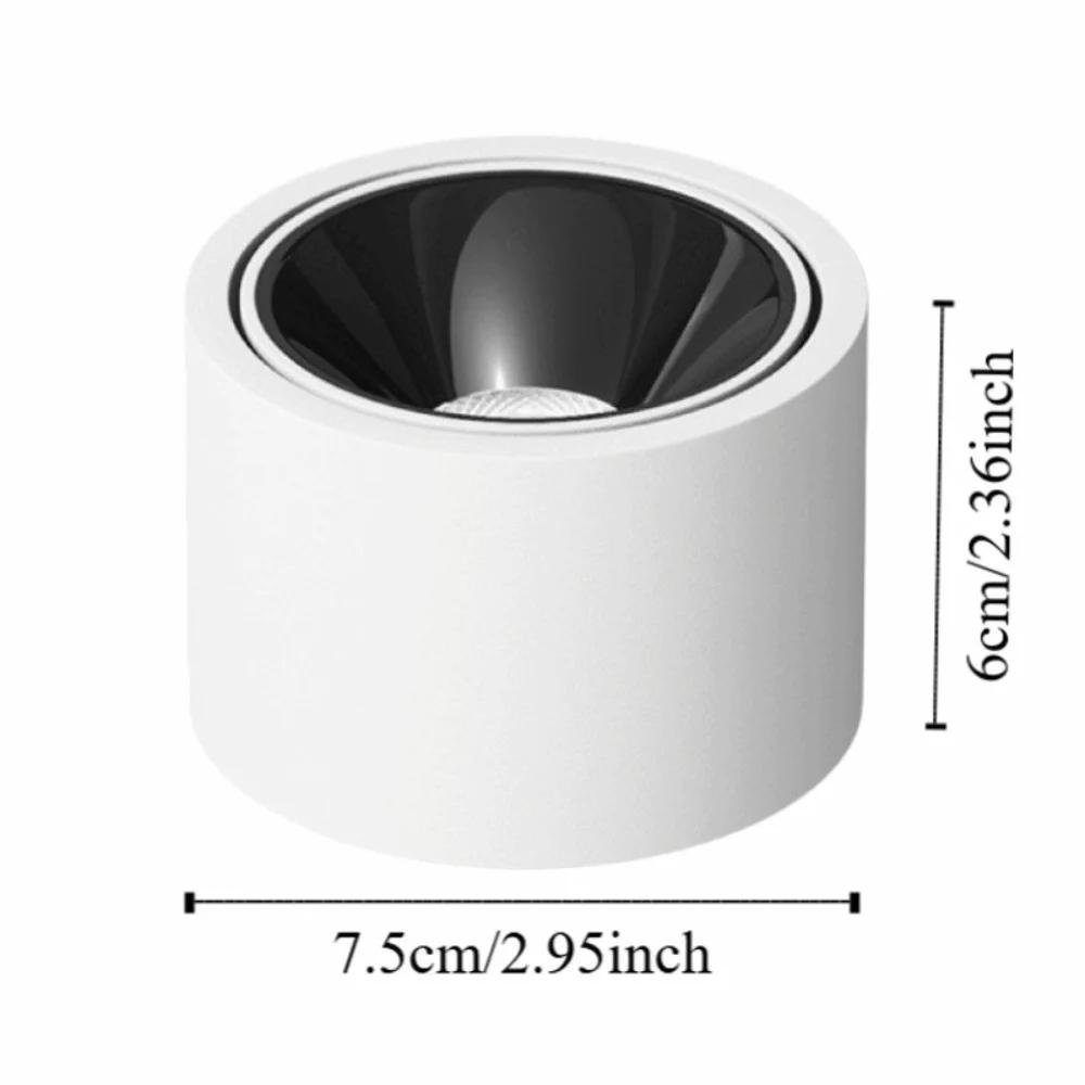 Adjustable Angle 7W Led Spotlight Surface Mounted Energy Saving Ceiling Spot Light Dimmable Anti-glare Downlight Gallery