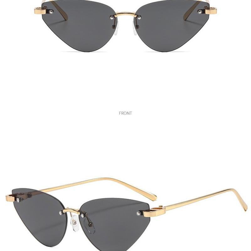 Fashion Rimless Triangle Sunglasses Women Trendy Personality Stylish Sun Glasses