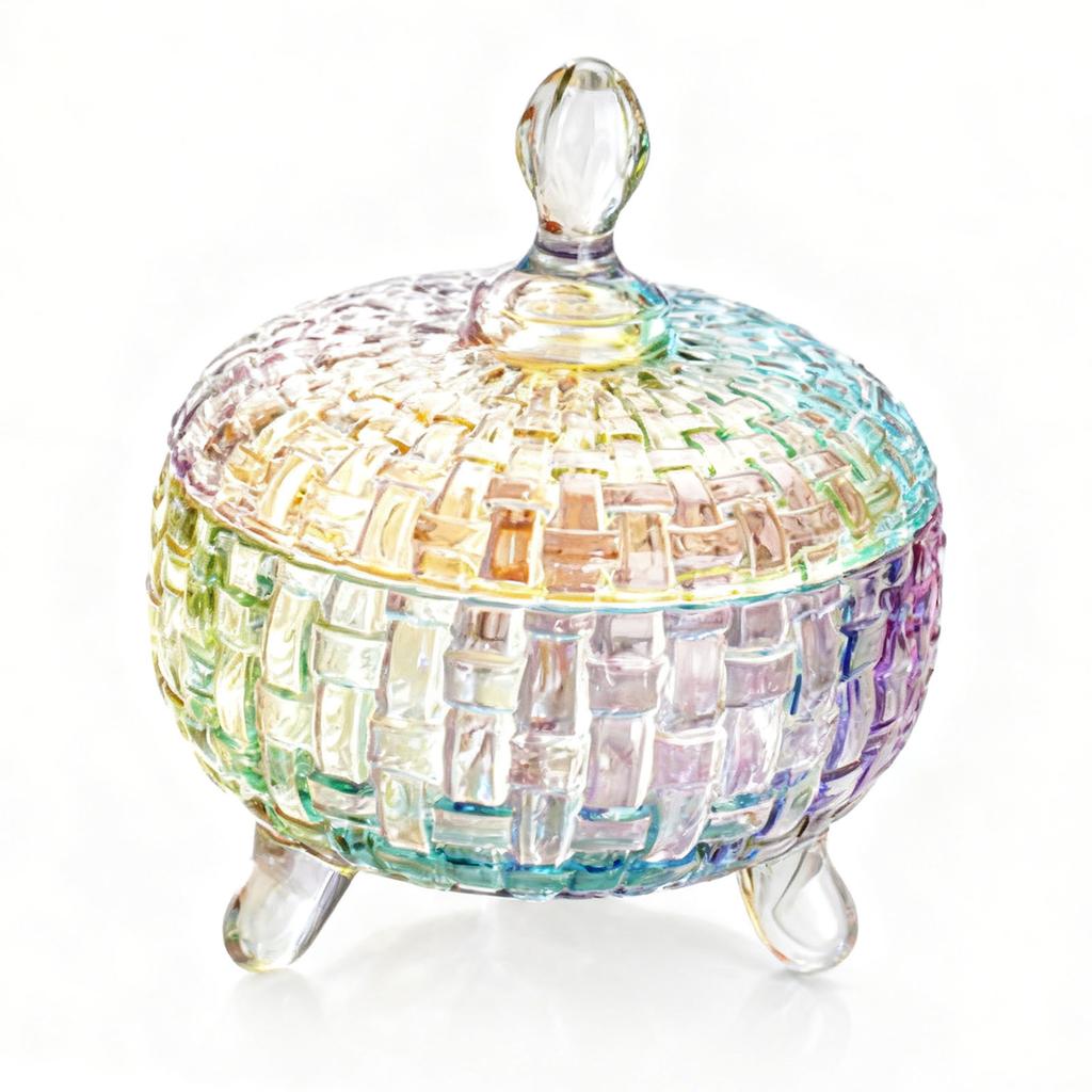 26oz Glass Dish with Lid Decorative Glass Jar Jewelry Box Wedding Et S Container for Snacks