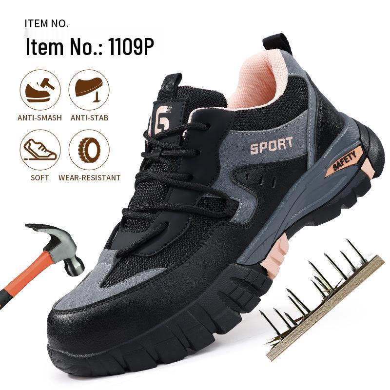 Zimowe buty robocze damskie: Anty-zmiażdżeniowe, Anty-przebiciowe, Wyściełane aksamitem, Odporne na ścieranie, Wygodne Buty Bezpieczeństwa na Place Budowy