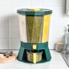 Rotating Moisture-proof Transparent Design Rice Storage Container 4-Grid Retain Freshness Grain Container for Kitchen
