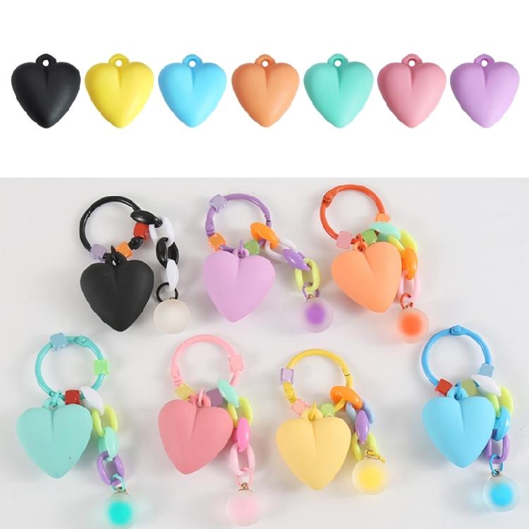 Heart Pendant Loose Bead DIY Jewelry Making Charming 3D Heart Spacer Bead