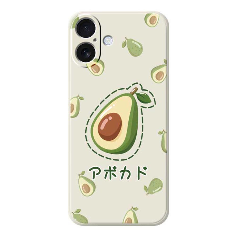 For iPhone 17 Case Avocados Pattern Printing Straight Edge TPU Phone Back Cover