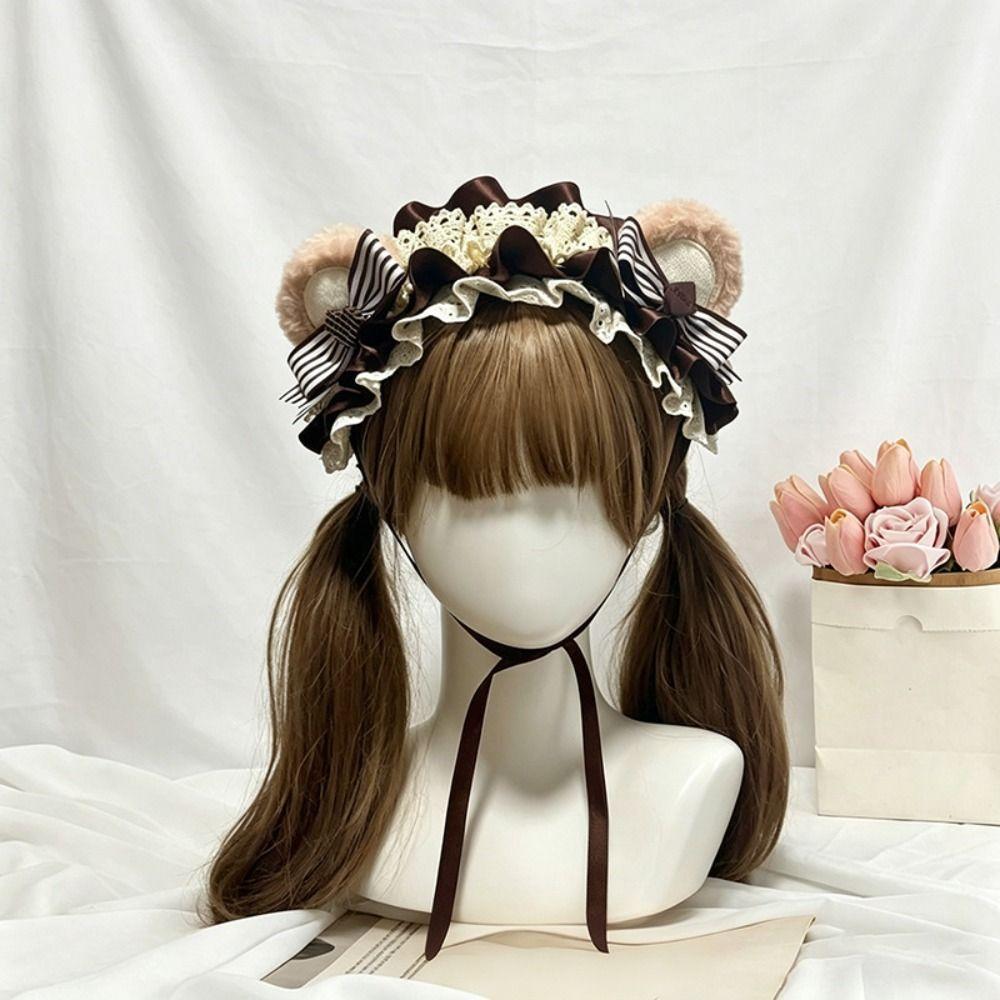 Spicy Girl Lolita Wings Lace Headband Rivet Ruffled Hairband Sweet Cosplay Headdress  Cosplay