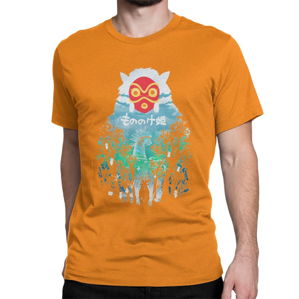 Vintage River Flows In You T Shirt For Men Pure Cotton T Shirts Princess Mononoke Ghibli