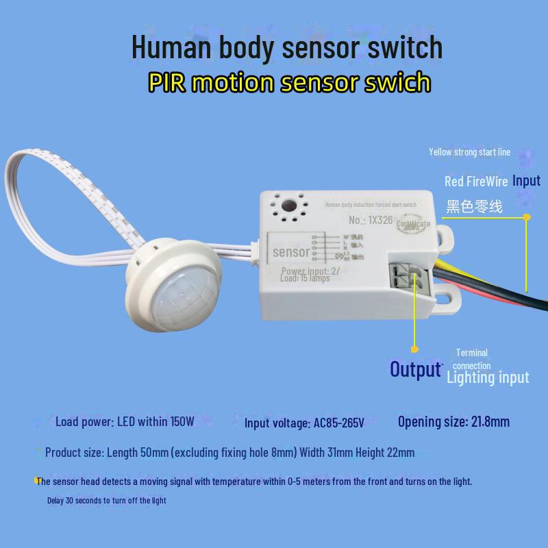 

Потолочный светильник с инфракрасным датчиком, радиолокационной индукцией и широкой задержкой давления