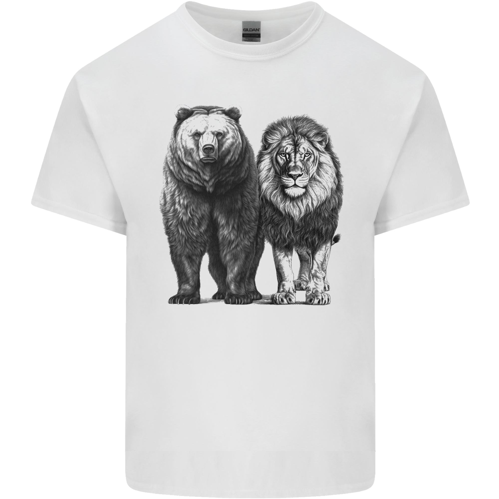 A Lion and a Grizzly Bear Unisexs Light Cotton TShirt S