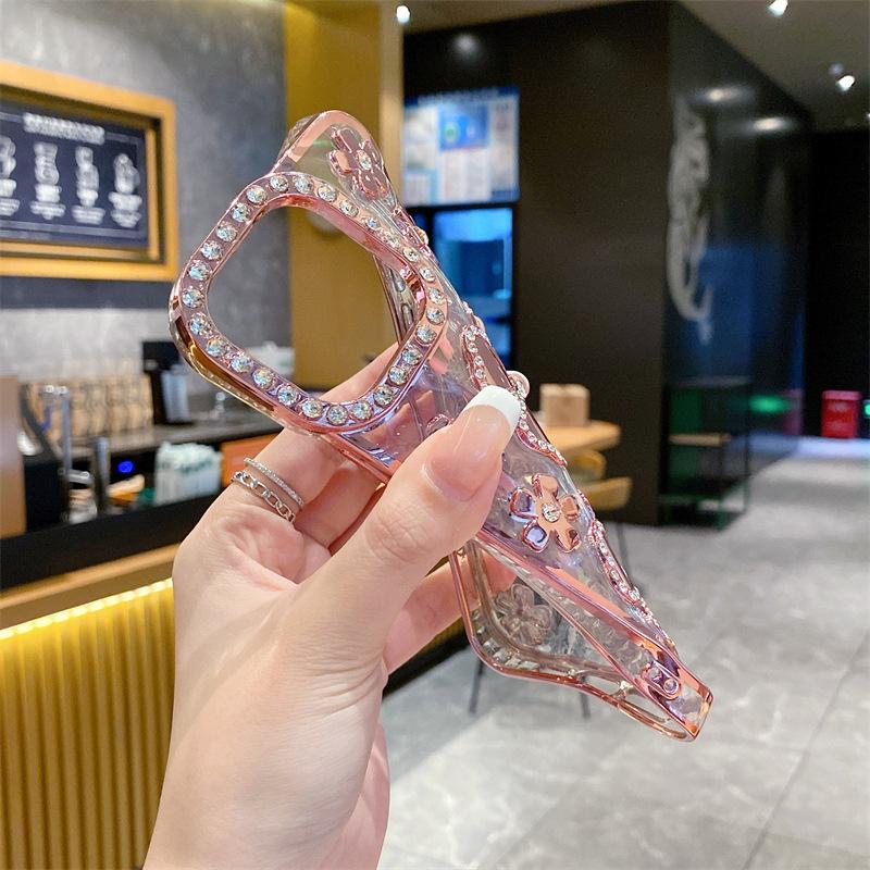 Applicable To Apple 11promax Mobile Phone Case Three-dimensional Flower Rhinestone Electroplating iPhone11 Advanced Flash Diamond Protective Case