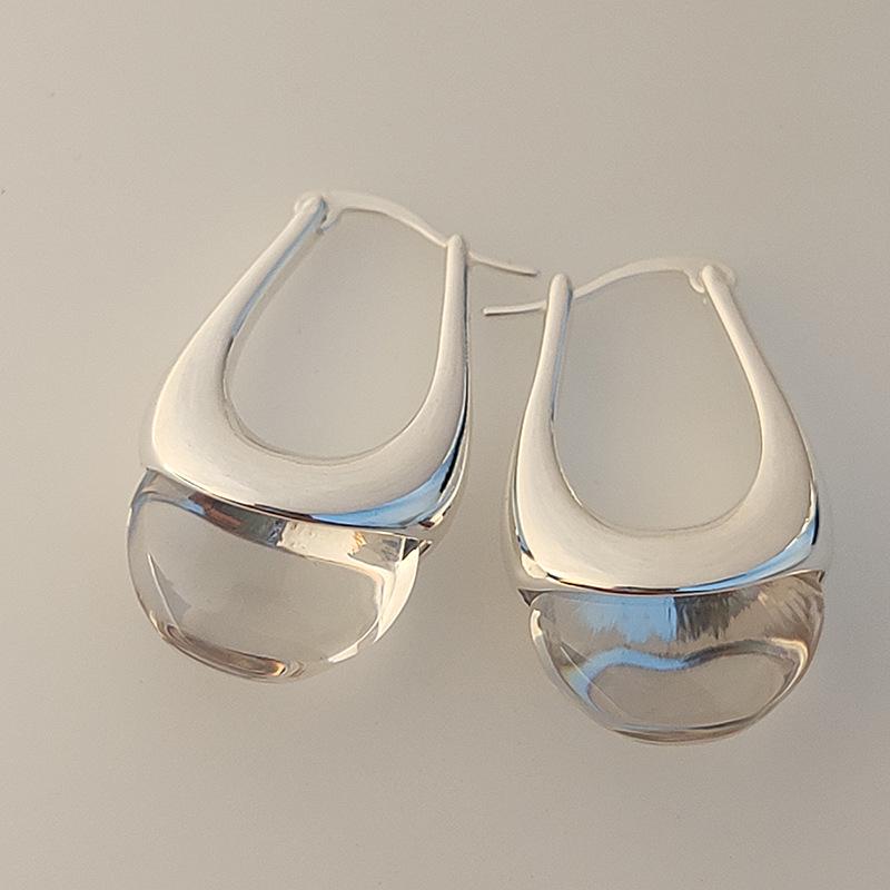 

Минималистичный шик Капля воды Гладкая Сумка Серьги и Клипсы для женщин: Европейский и американский стиль блогера чистый