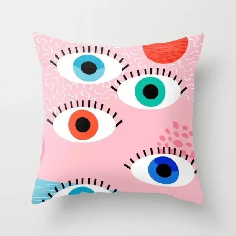 40/45/50 Mint Pink Throw Pillow Case Memphis Inspired Pattern Check Cushion Covers Home Sofa Chair Decorative Pillowcases