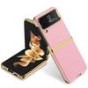 Samsung Galaxy Z Flip 4 5g Kılıf Kaplama 3d Yüzey Düz Deri Mat Sert Pc Anti-Fall Kılıf Galaxy Z Flip 4 5g Fundas için