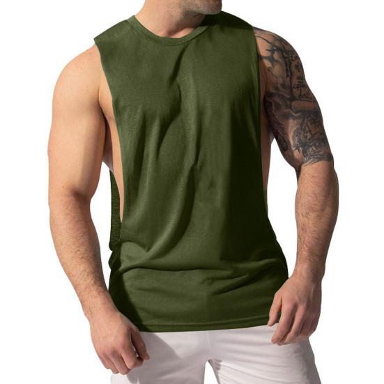

Men Sport Gym Tank Top Sleeveless Crew Neck Breathable Sweat Absorption Loose Casual Slim Fit Summer Vest Shirt L армия зеленый