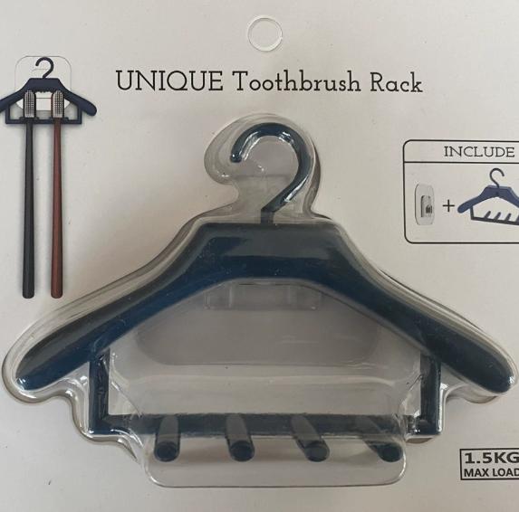 

1pc Plastic Innovative Mini Hook for Holding Toothbrushes, No Drilling Required for Bathroom Storage синій