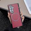 Leather Magnetic Phone Case for Samsung Galaxy Fold 7 6 5 4 3 ZFold7 ZFold6 Wireless Charge Hinge Protective Hard Cover