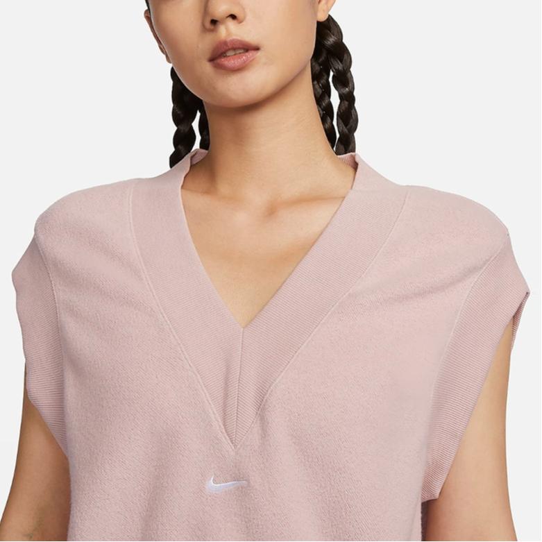 Nike Solid Color V-Neck Loose Casual Vest Women Vests Oxford-Pink FV4010-661
