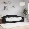 Vidaxl Sofa with Sleeping Function, Black, 80X200 Cm, Upholstered In Velvet