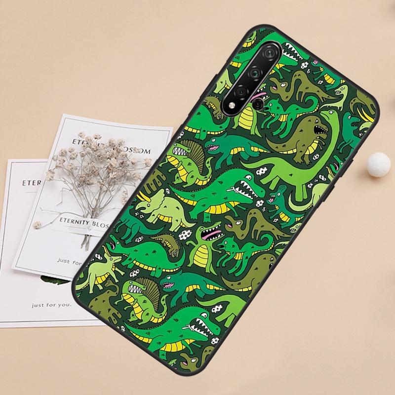 Dinosaur Pattern For Huawei Nova 8i 7i 11i 12i 12s 9 10 SE Y60 Y61 Y70 Y72 Y73 Y90 Y91 P20 P40 P30 Lite Case