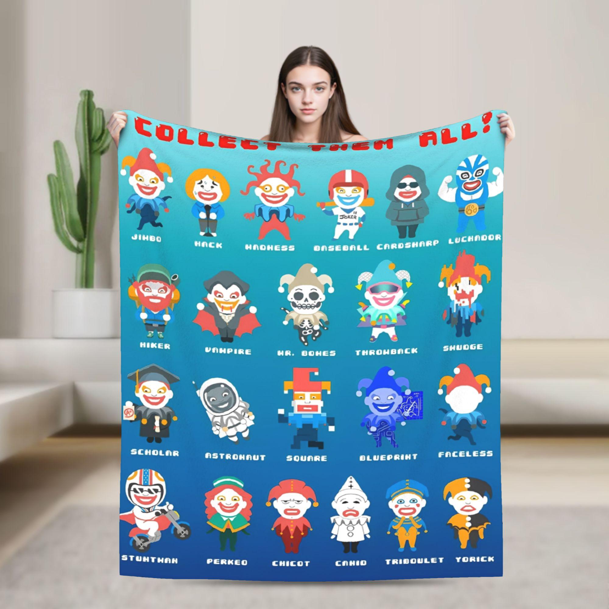 Balatro Карты Джокер-Джимбо Пледы Настольная игра Фланель Смешной Дышащий Плед для Дома Ресторана Зимы Офиса 30x40in