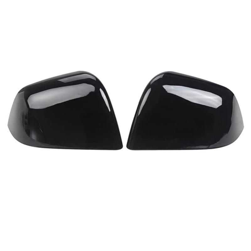 Side Rearview Mirror Cover Trim For   Tesla Model Y Exterior Parts Kits , ABS Gloss Black Gloss Black