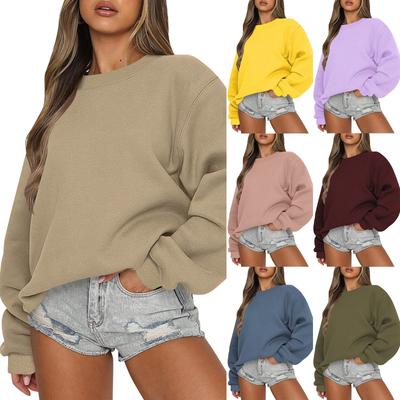Women  Winter Tops Women's Long Sleeve Sweatshirt Casual Crewneck Loose Fit Pollover Fleece Tops