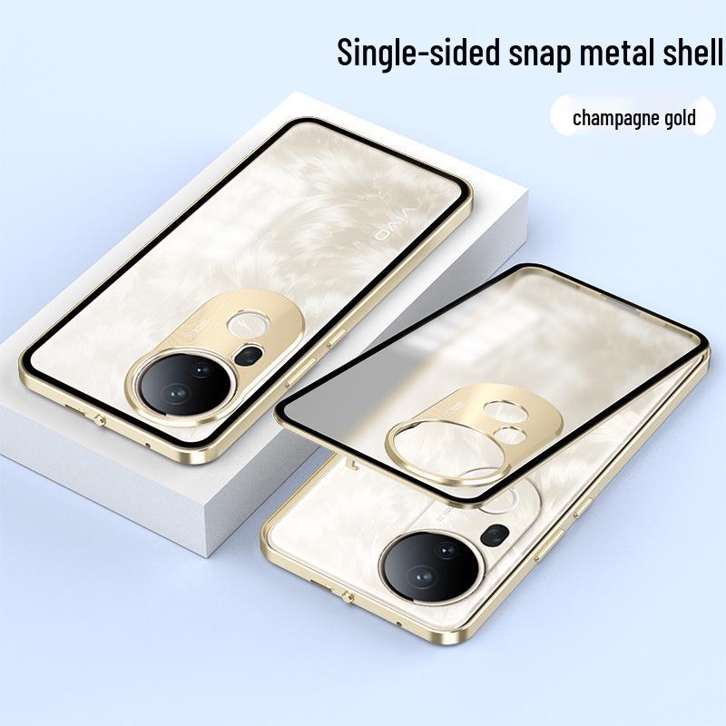 Vivo S30 Pro Metal Frame Snap-On Frosted Back Case with Lock Buckle for S20 V40