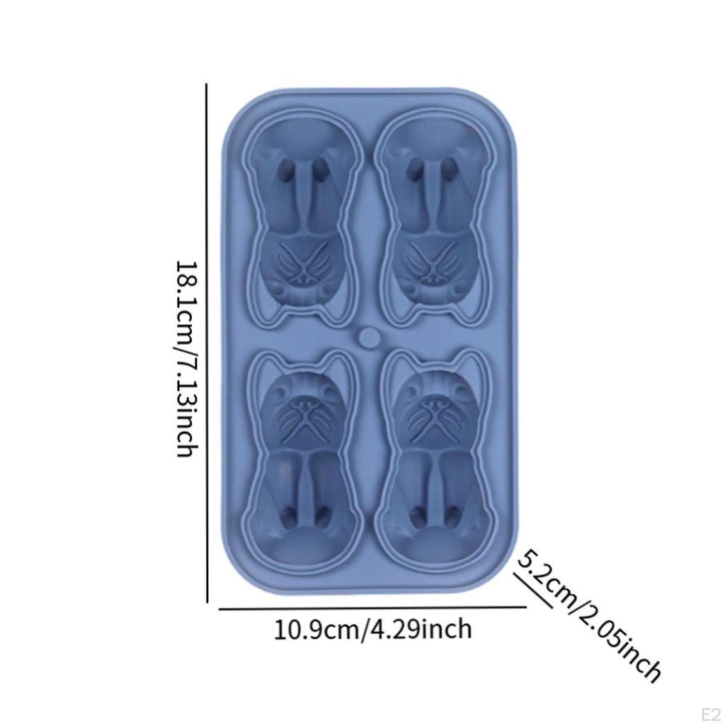 Silicone Chilled Cube Tray DIY Funny 3D Pet Shaped for Lemonade Coffee Drink Blue