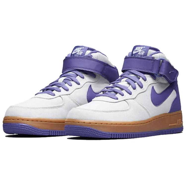Nike Air Force 1 Mid 07 TXT 'Light Bone Dark Iris' (Unisex) Light Bone / Dark Iris Skate Shoes AJ9514 003