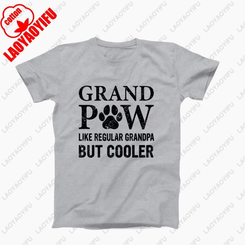 Grand Paw TShirt Funny Cool Dog Paw Print Grandfather Tees Fathers Day for Grandpaw Gift Comfortable Soft Cotton Camisetas