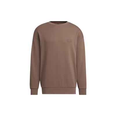 Verbiage Crew Sweatshirt Lockerer Schnitt Rundhalsausschnitt Sportlich Lässig Herren Sweatshirt Rocky-Tief-Erd-Braun IS7423
