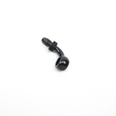 Black Stainless 3/8"10mm AN3 90 Degree Banjo Brake Line Adaptor Fittings For Harley FXD,FAT BOB