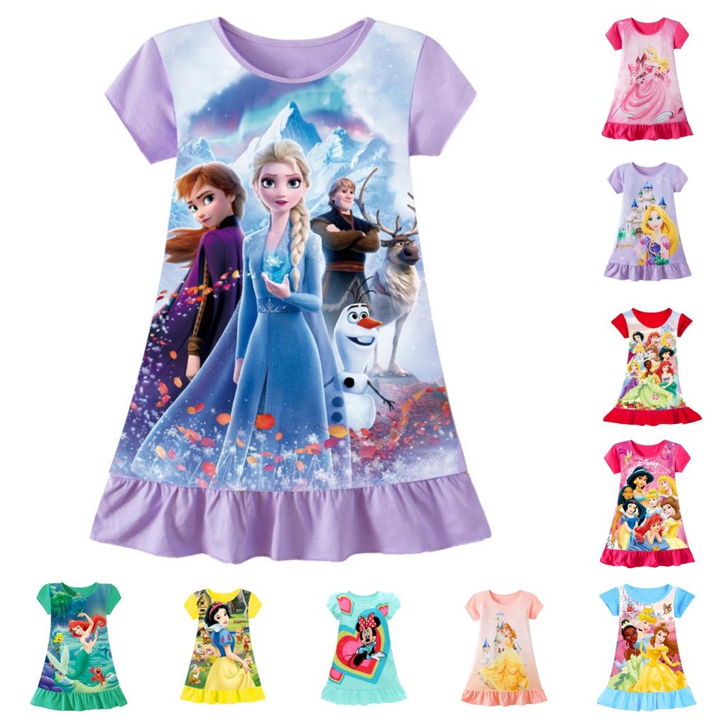 Neues Kinder Nachthemd Cartoon Kleid Minnie Druck Nachtwäsche Mädchen Nachthemden Kinder Partykleider Pyjamas Mädchen Kleid